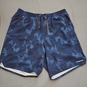 Patagonia Navy and Light Blue Camo Shorts